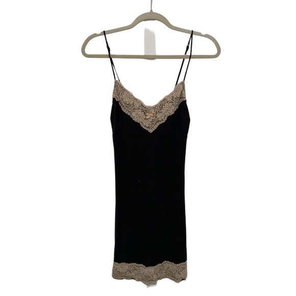 Eberjey Black Lace Trim Mini Sleep Dress - Picture 1 of 8